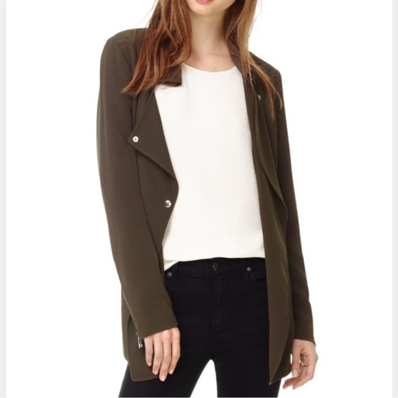Aritzia Wilfred Mayet Crepe Jacket in Olive Green Size XXXS - Picture 3 of 12